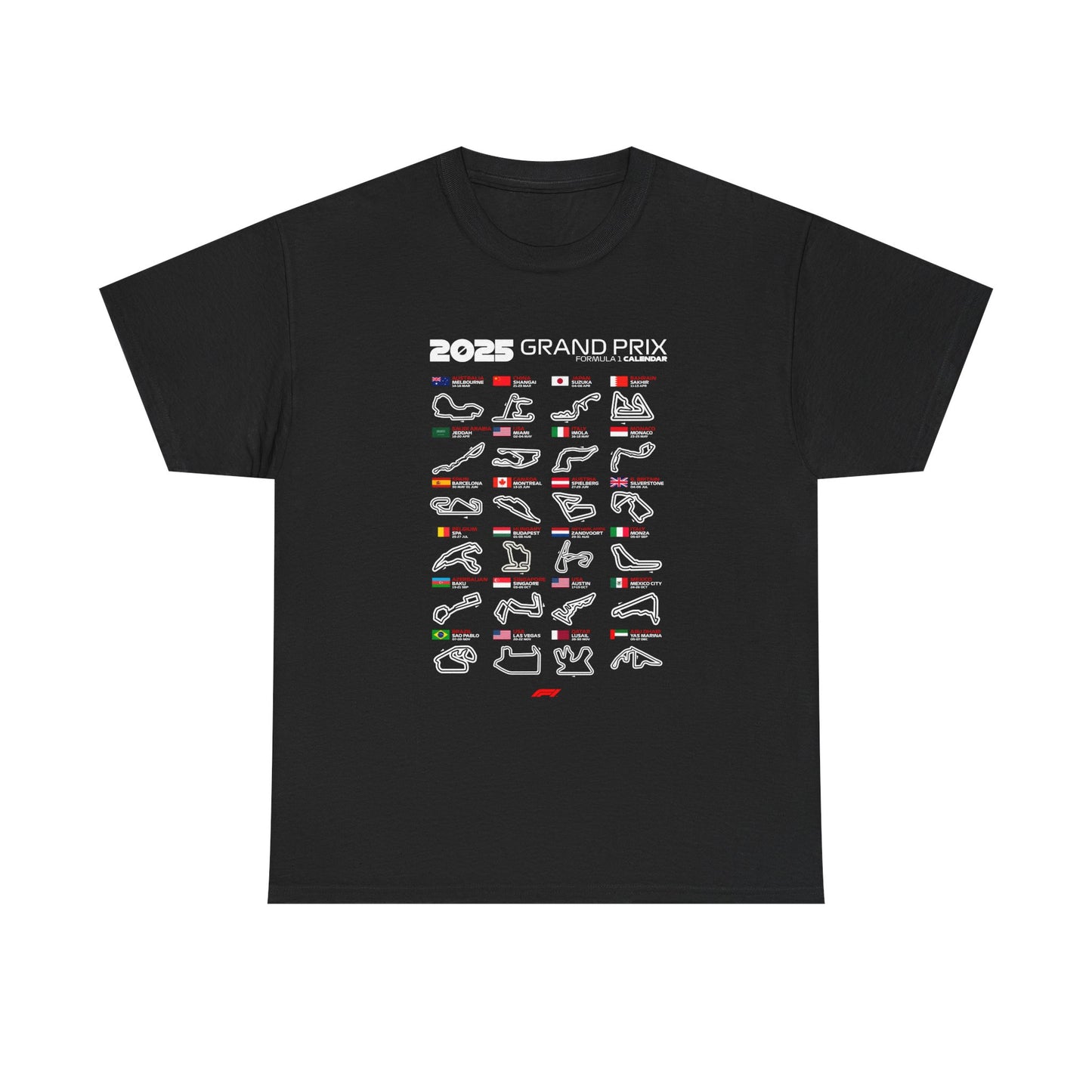 2025 Grand Prix Formula 1 Unisex Tee Shirt