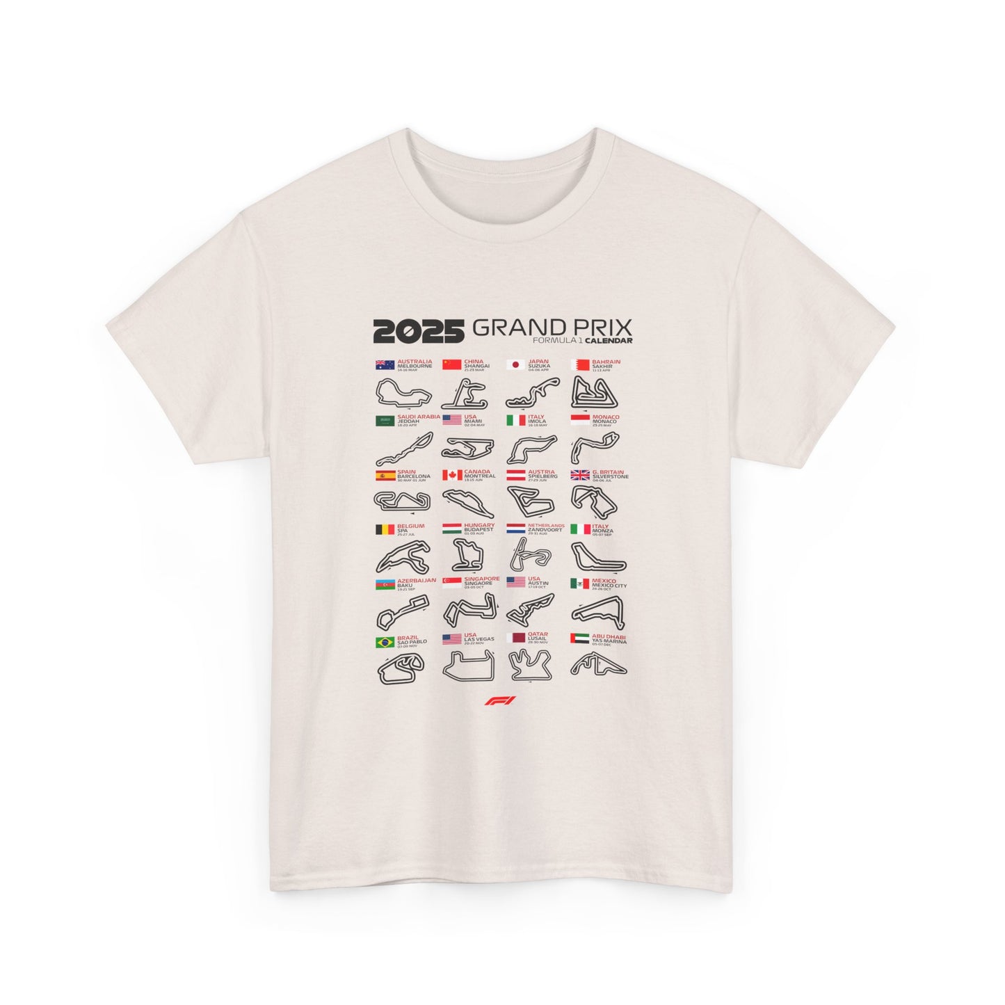 2025 Grand Prix Formula 1 Unisex Tee Shirt