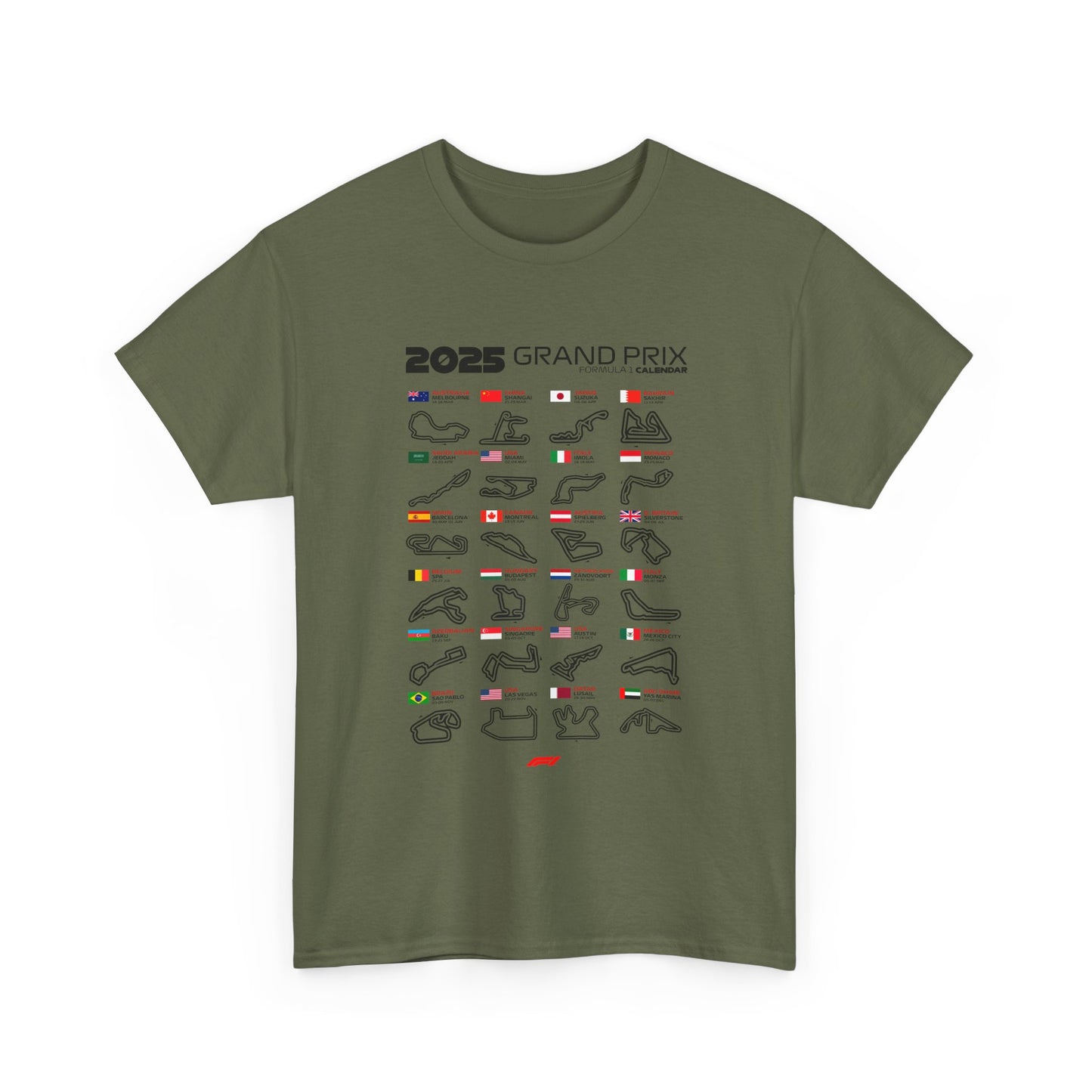 2025 Grand Prix Formula 1 Unisex Tee Shirt