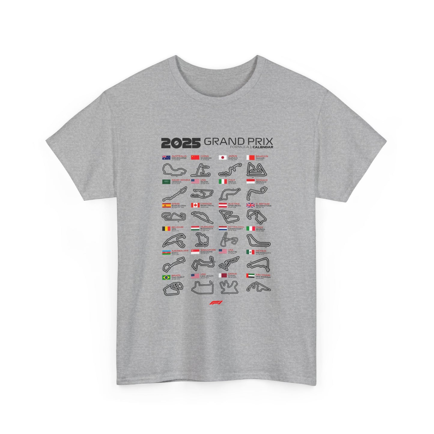 2025 Grand Prix Formula 1 Unisex Tee Shirt