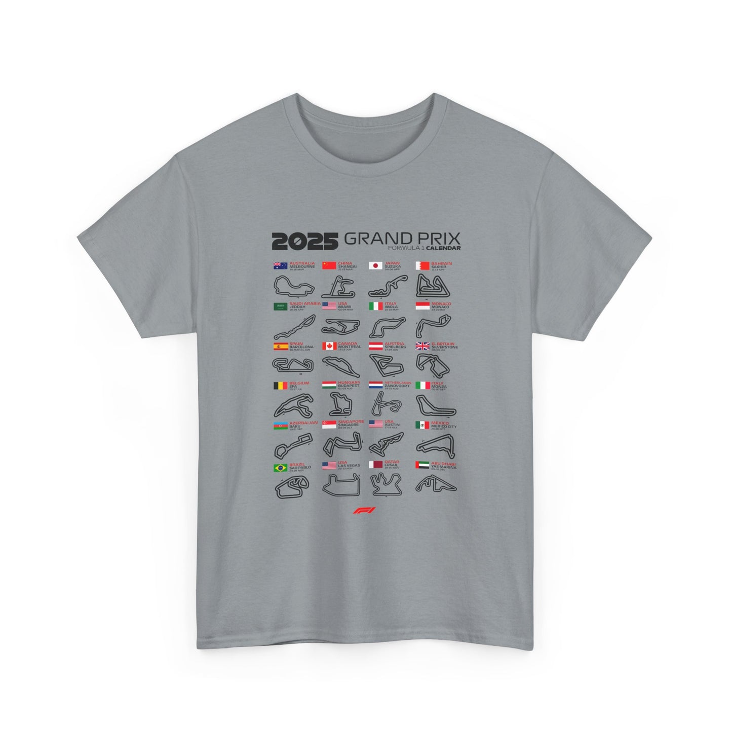 2025 Grand Prix Formula 1 Unisex Tee Shirt