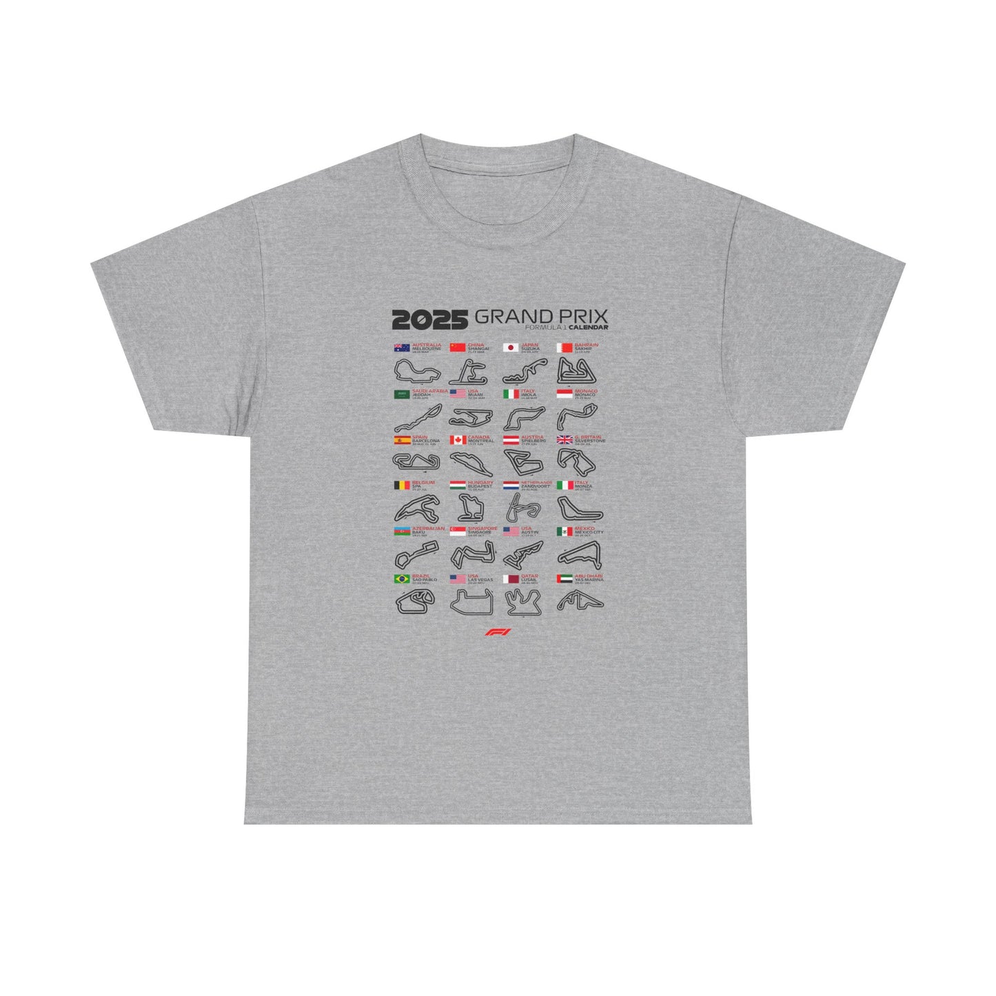 2025 Grand Prix Formula 1 Unisex Tee Shirt