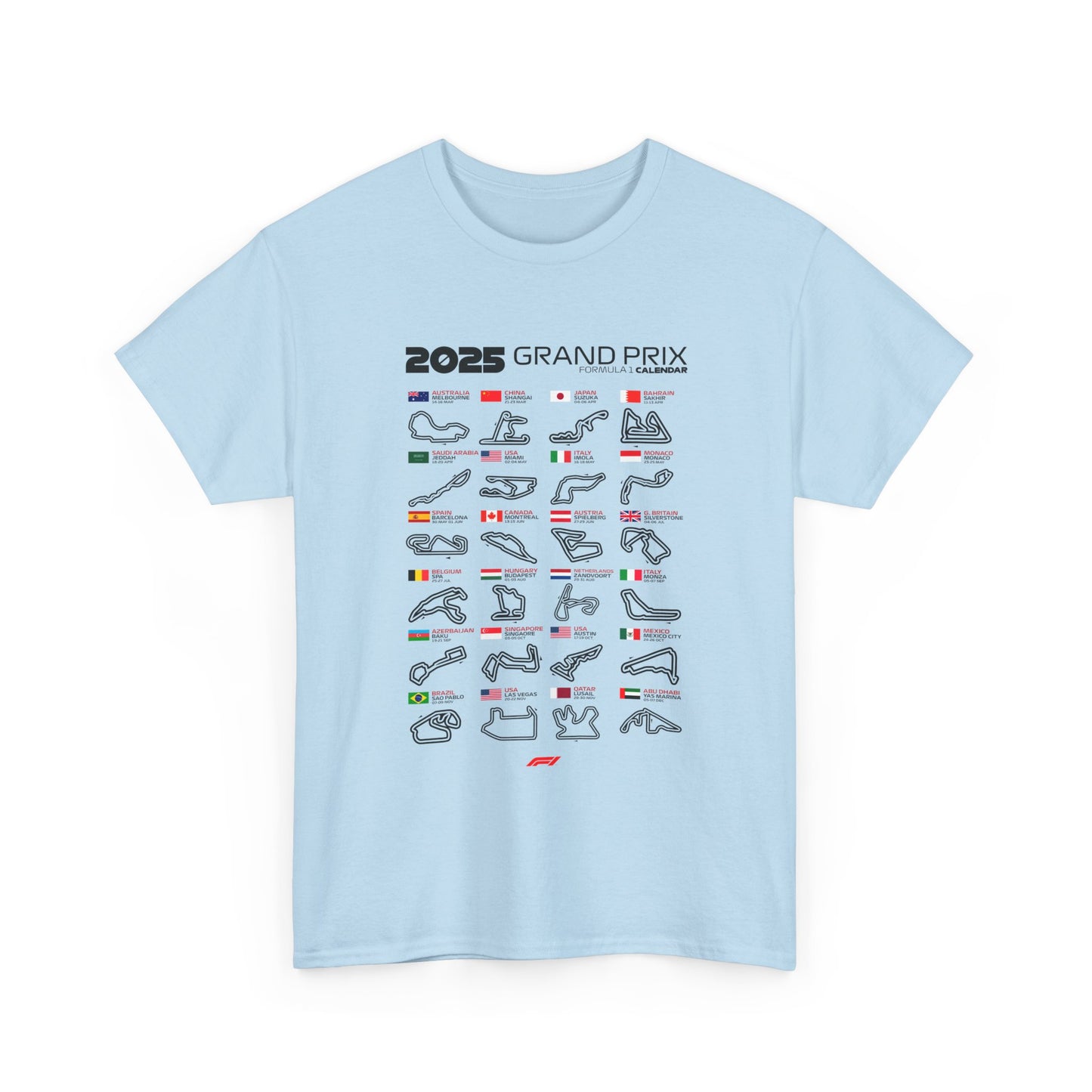 2025 Grand Prix Formula 1 Unisex Tee Shirt