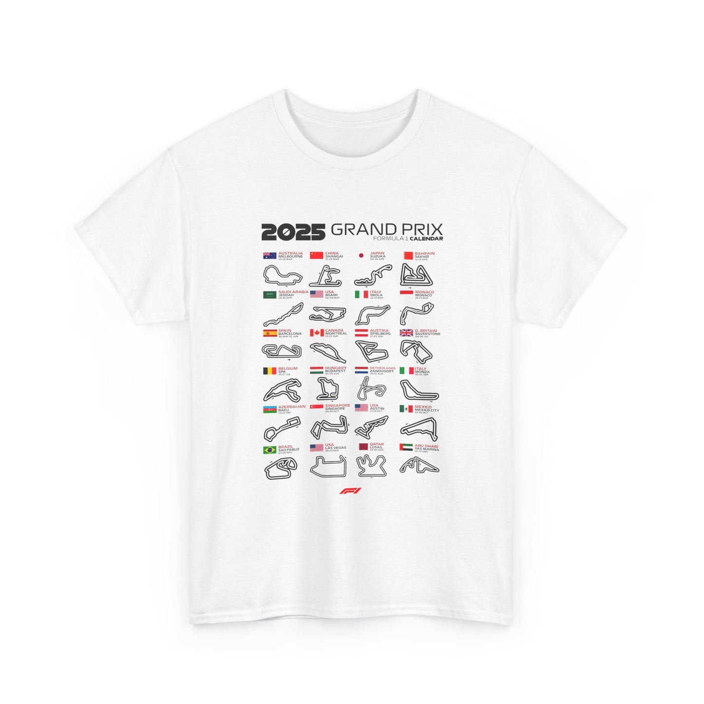 2025 Grand Prix Formula 1 Unisex Tee Shirt