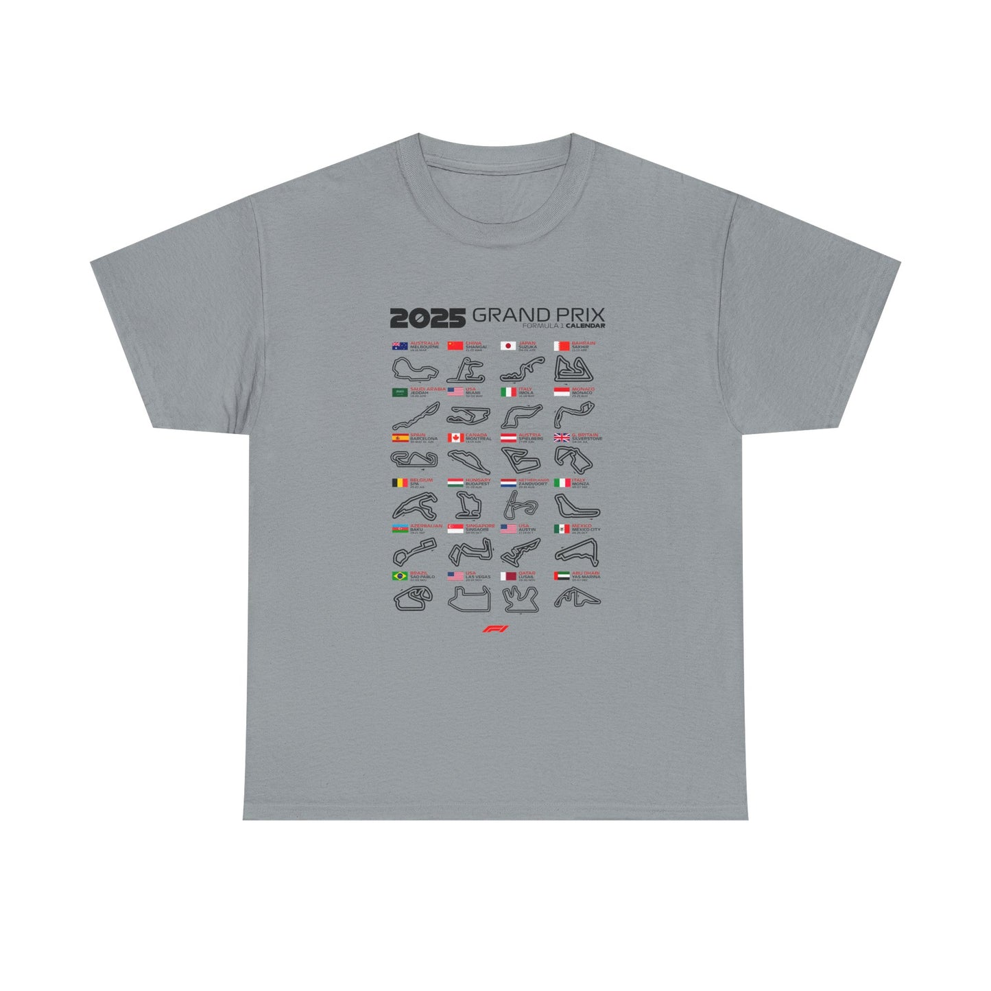 2025 Grand Prix Formula 1 Unisex Tee Shirt