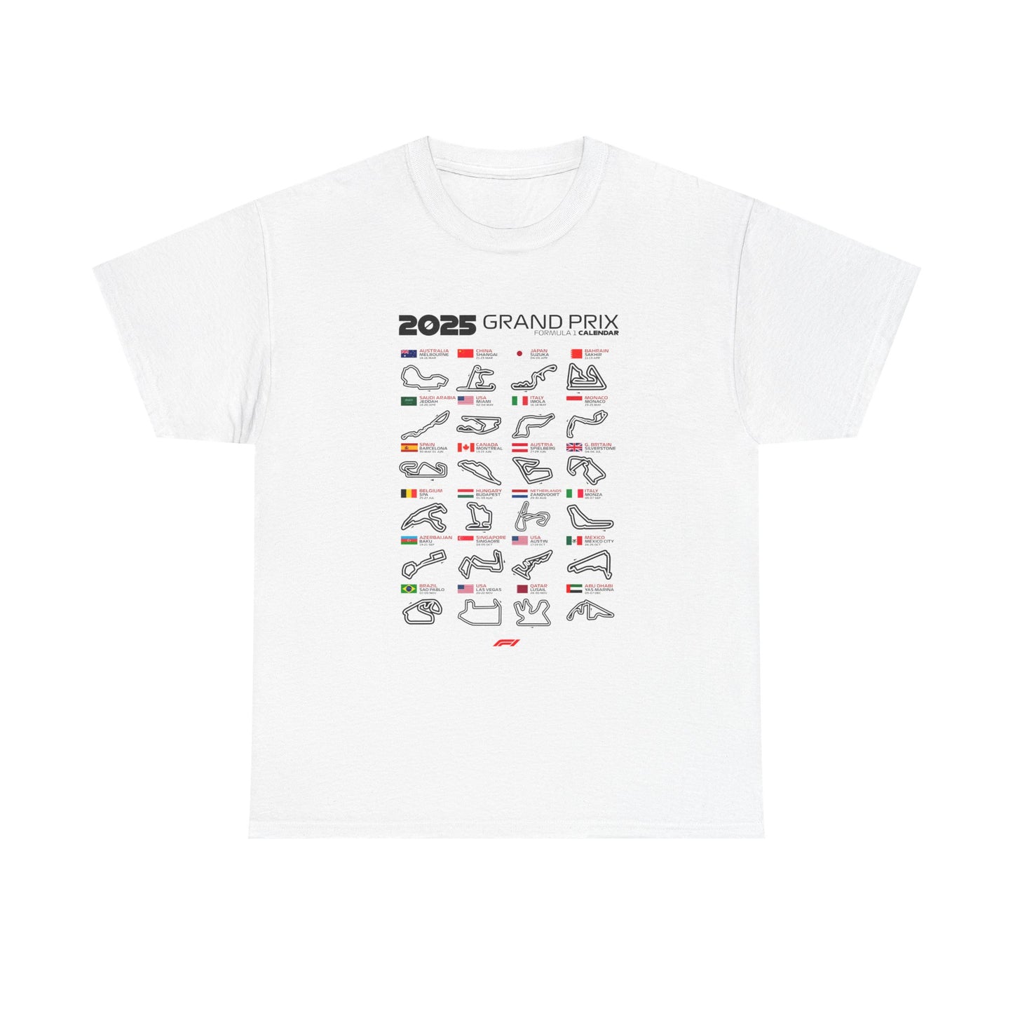 2025 Grand Prix Formula 1 Unisex Tee Shirt