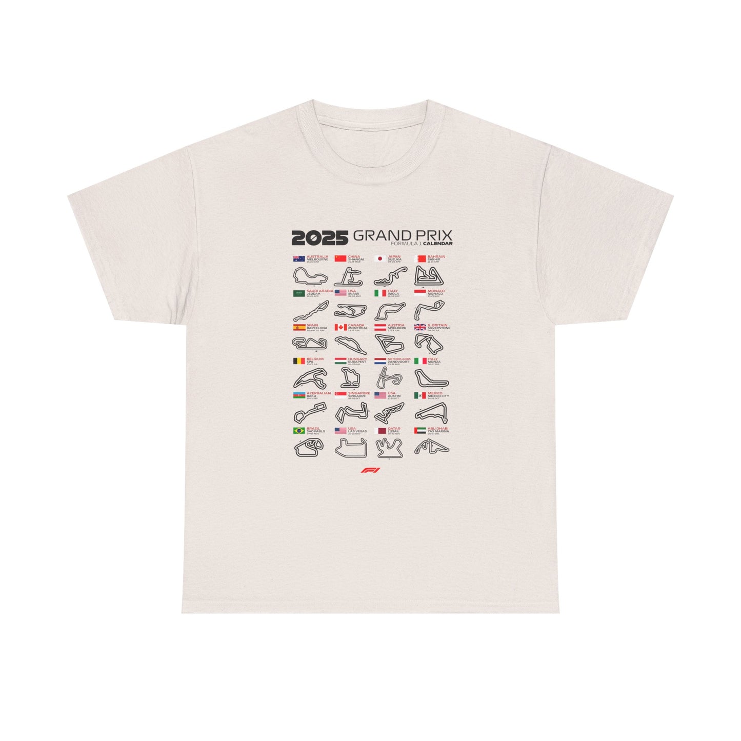 2025 Grand Prix Formula 1 Unisex Tee Shirt