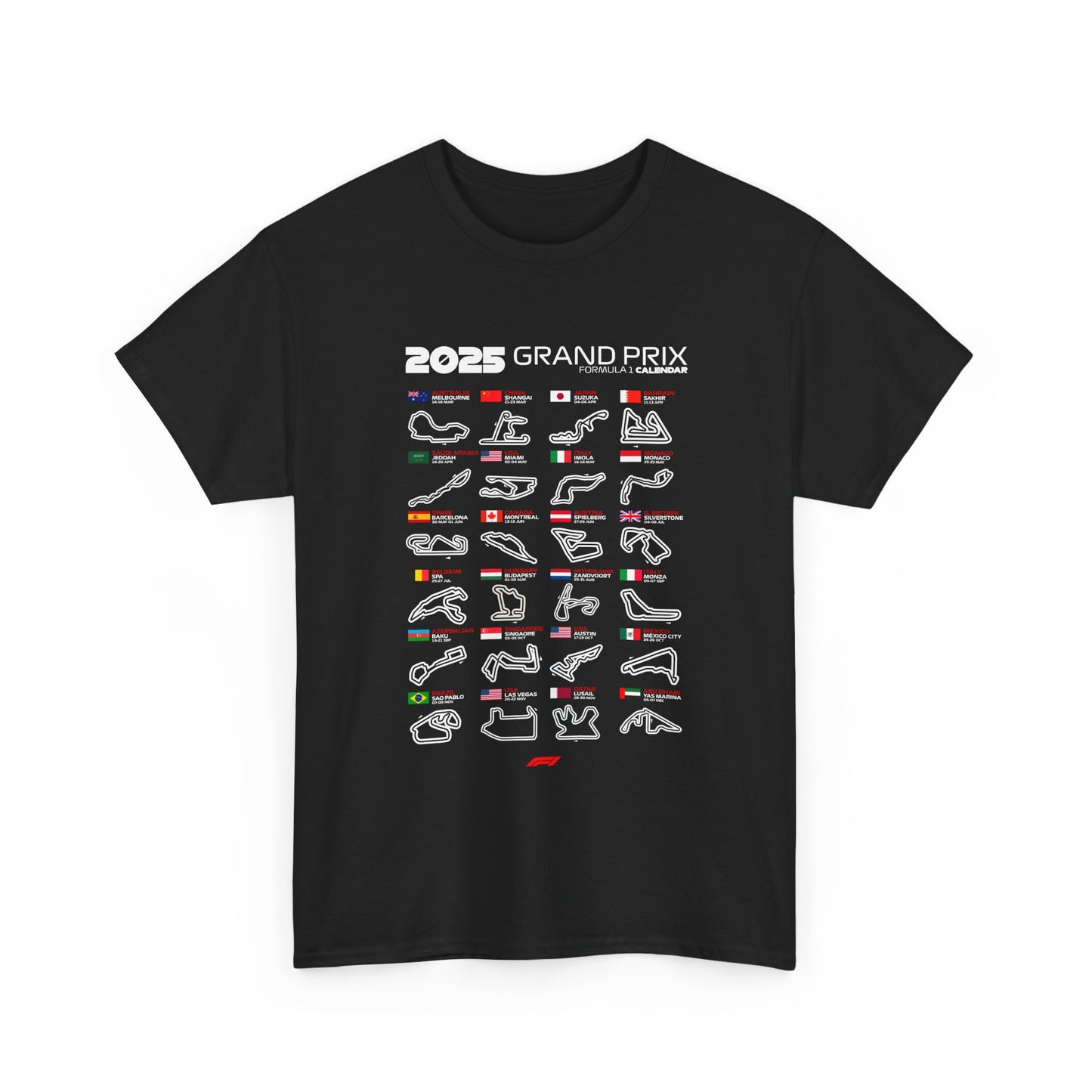 2025 Grand Prix Formula 1 Unisex Tee Shirt