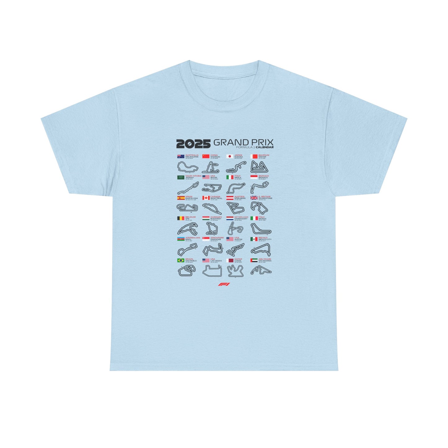 2025 Grand Prix Formula 1 Unisex Tee Shirt
