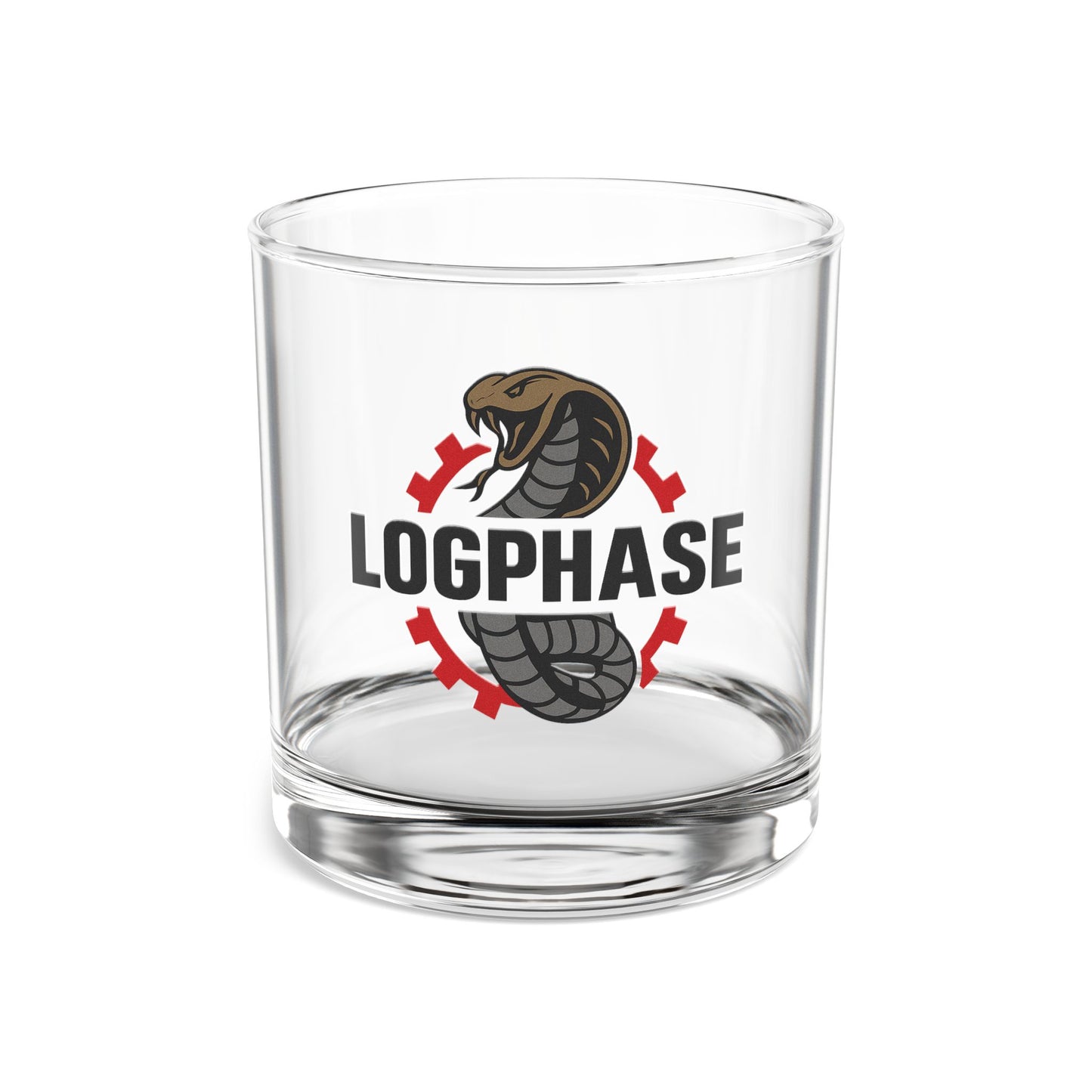 LogPhase Cobra Logo 10oz Rocks Glass