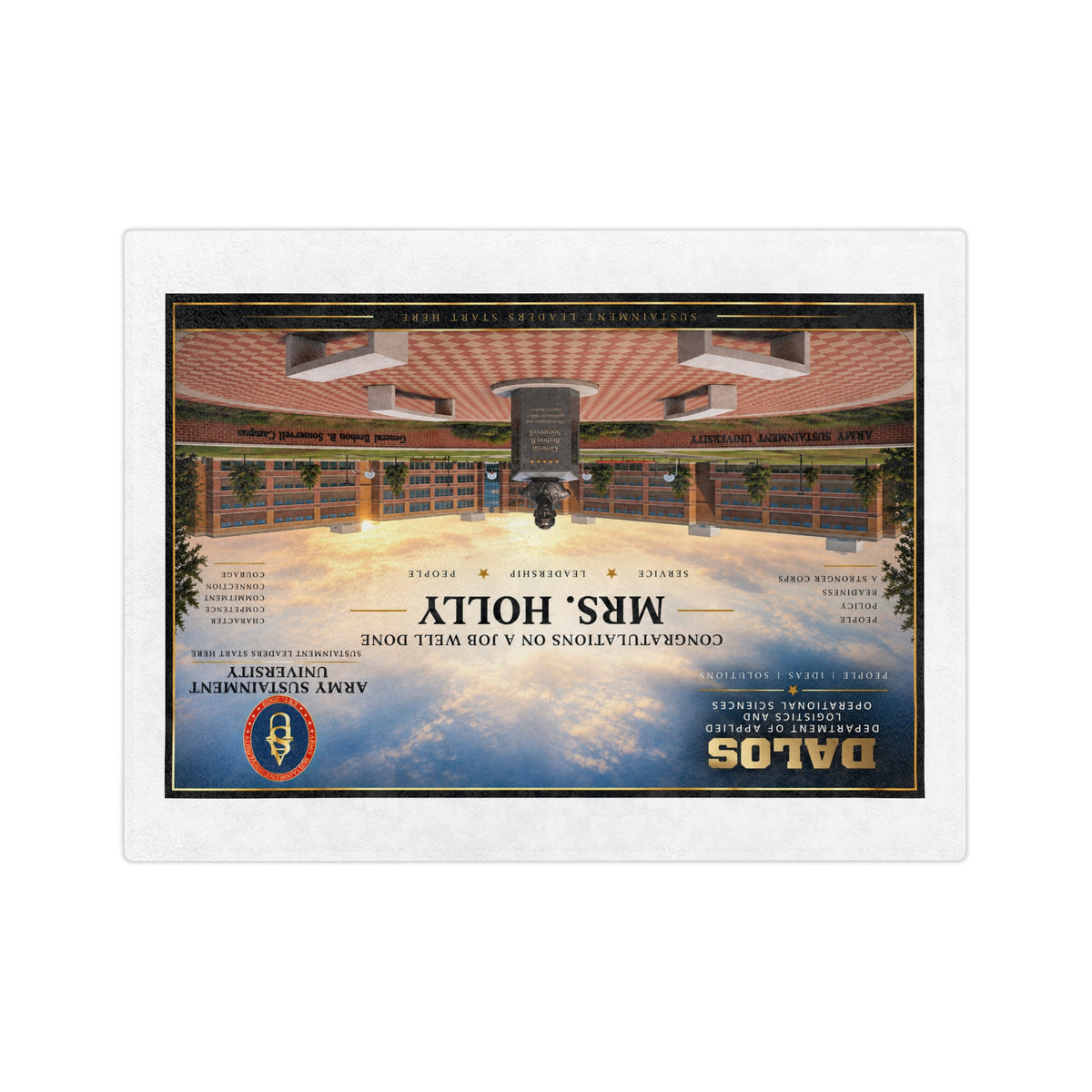 Mrs. Holly Velveteen Microfiber Blanket Military
