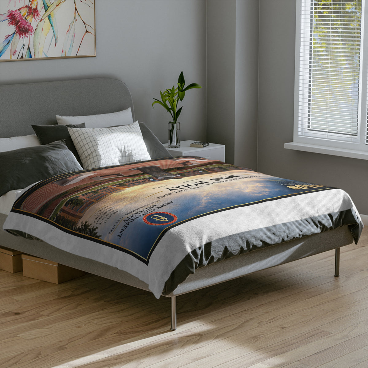 Mrs. Holly Velveteen Microfiber Blanket Military