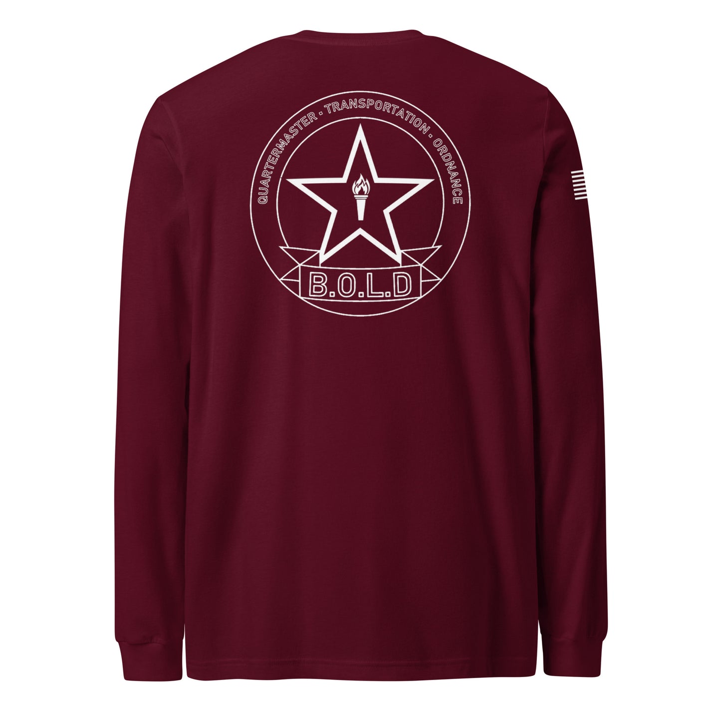 BOLD Cadre Unisex Long Sleeve Tee Maroon Military